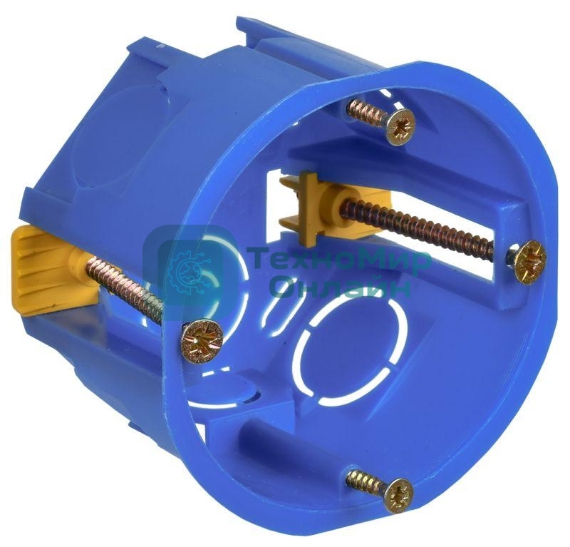 Коробка установочная С3 d68х45 для полых стен (с саморезами и пластик. лапками) IEK UKG10-068-045-000-P-UO
