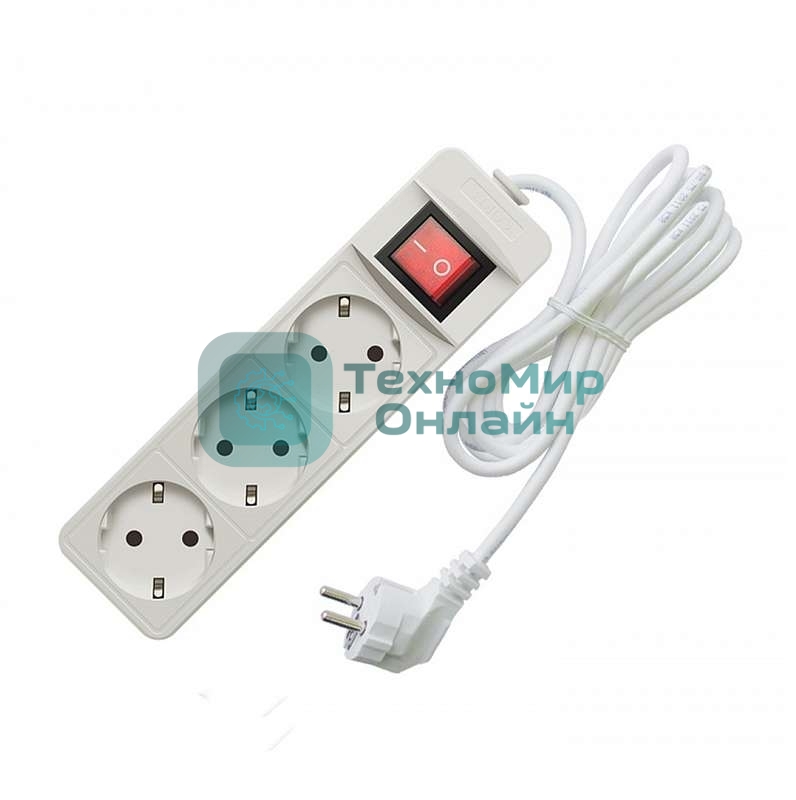 Удлинитель 3х3 м с заземл. 16А IP20 3.5 кВт с выкл. Союз 481S-8303