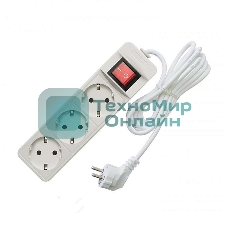 Удлинитель 3х3 м с заземл. 16А IP20 3.5 кВт с выкл. Союз 481S-8303