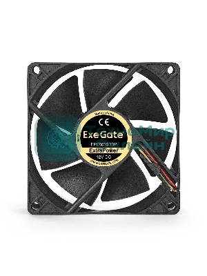 Вентилятор для корпуса ExeGate ExtraPower EP08025B3P черный, 80 мм, 2900 об/мин, 29.5 дБ, 3 pin