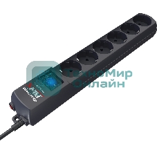 Сетевой фильтр ZIS Pilot S удлинитель 3 м 15А 6 розеток, серый арт.039