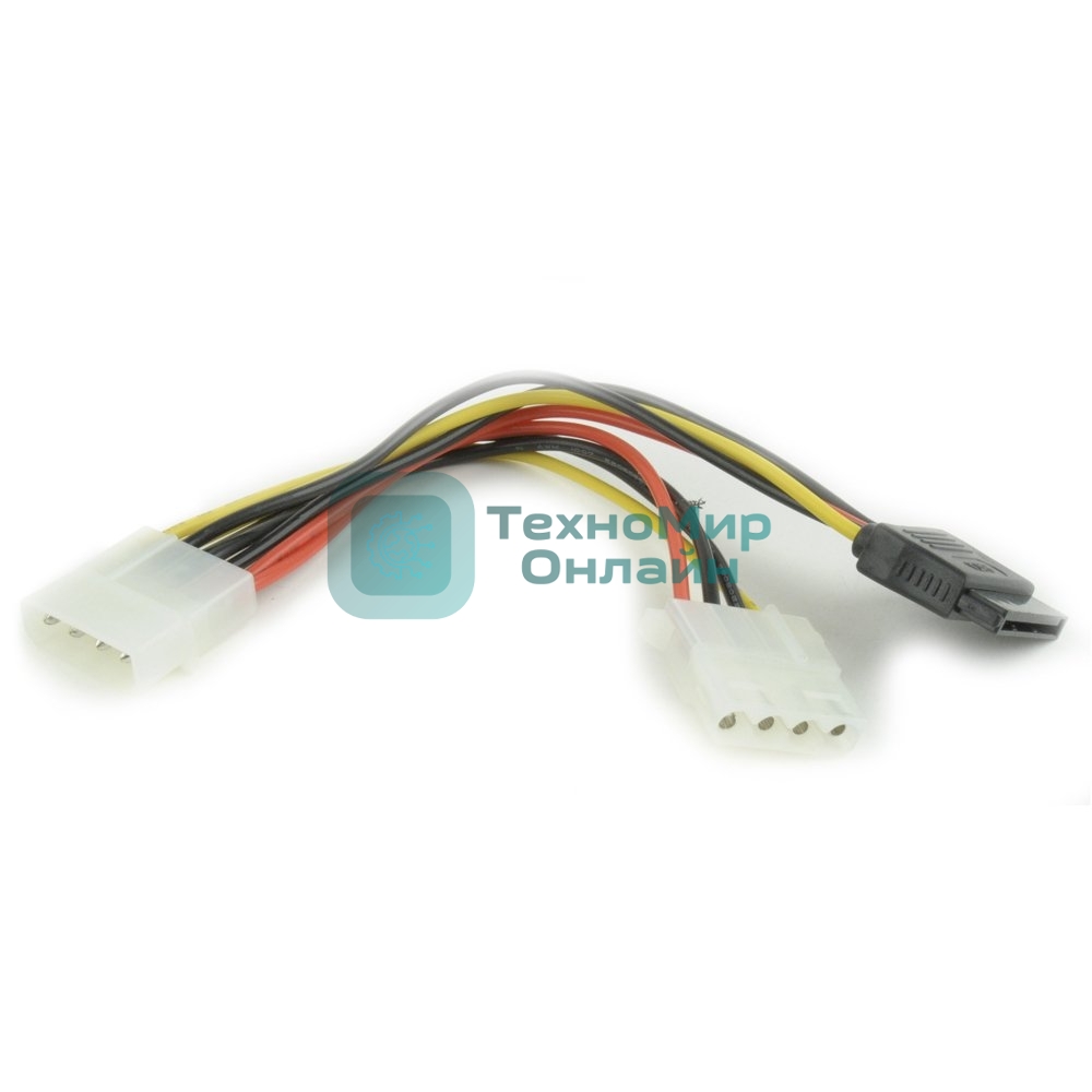 Кабель питания SATA Gembird/Cablexpert CC-SATA-PSY2, 15 см, molex 4pin/molex4pin+sata 15pin, на 2 устр.