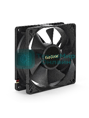 Вентилятор для корпуса ExeGate ExtraPower EP08025B3P черный, 80 мм, 2900 об/мин, 29.5 дБ, 3 pin