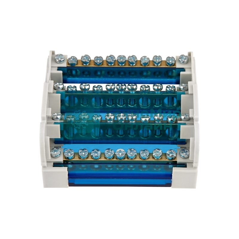 Шина на DIN-рейку в корпусе (кросс-модуль) Rexant 4х11