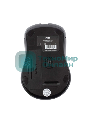 Мышь беспроводная HIPER HOMW-101-BT черный, 1600 dpi, радиоканал, USB, кнопки - 4