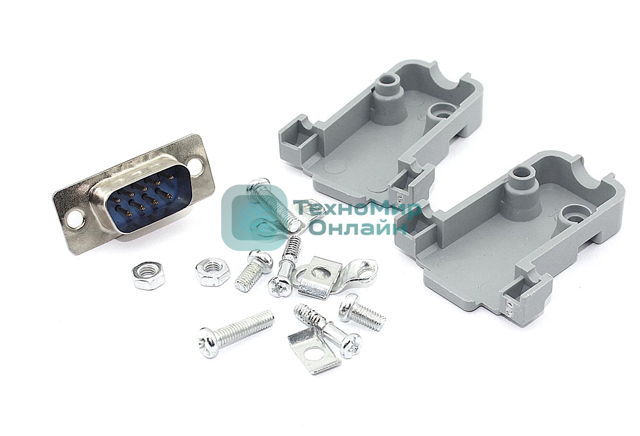 Сборный штекер RS232 DB9 папа