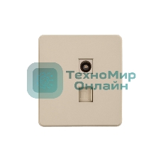 Розетка KRANZ ROUND компьютерная RJ45 кат6 + TV с/у шелк