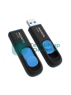 Флешка USB ADATA UV128 (AUV128-32G-RBE), 32Gb, USB 3.0, R/W 100/30, черный/синий