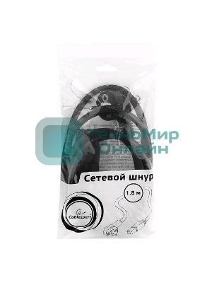 Кабель питания для UPC Gembird/Cablexpert, 1.8м, Schuko-С19, 16А, черный, с заземлением