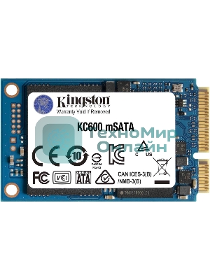 Накопитель SSD Kingston KC600, 1Tb, mSATA, R/W 550/520