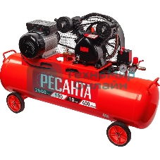 Компрессор поршневой Ресанта КП-100/400Р масляный 400л/мин 100л 2500Вт красный/черный