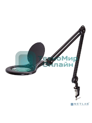 Лупа на струбцине Rexant, круглая, 5D, с подсветкой 56 SMD LED, черная