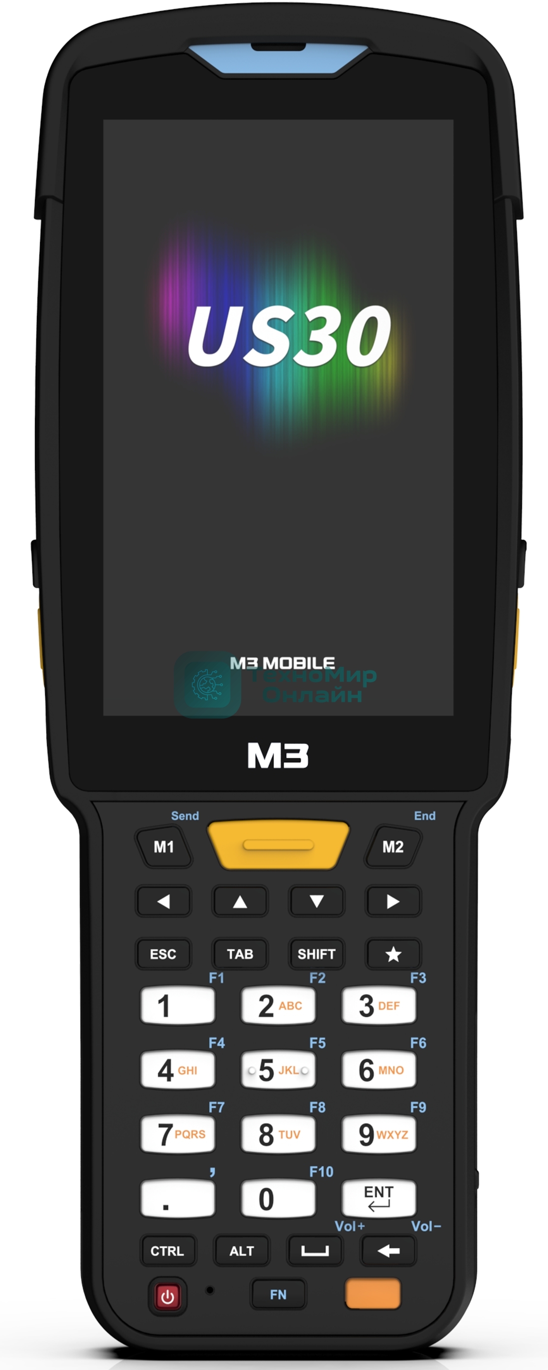 Терминал сбора данных M3 Mobile US300D-T2CWRE-HF Android 13.0 GMS, WVGA, Wi-Fi 6, SE4770 2D Imager Scanner(Straight Shooter/0° Scan), 16MP Rear Camera, BT5.3, NFC(HF), 4G/64G, 30 Keypad, 6700mAh Battery, Hand Strap, Bullet Proof Film