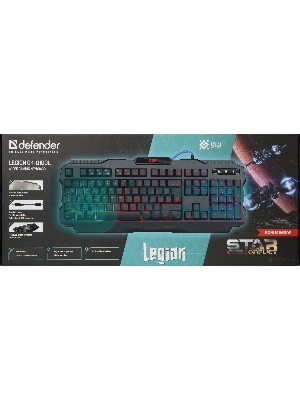 Клавиатура проводная Defender Legion GK-010DL RU, USB, черный