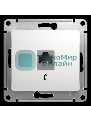Механизм розетки телеф. 1-м СП Glossa RJ11 белый SchE GSL000181T