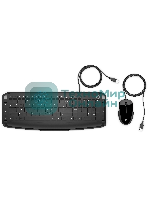 Комплект клавиатура+мышь HP Pavilion 200 проводной, USB, 1600 DPI, чёрный