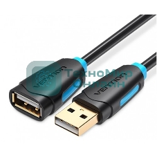 Кабель-удлинитель Vention USB 2.0 AM/AF - 2м черный