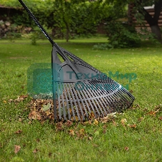 Грабли веерные пластиковые Palisad, 620х1750 мм, 27 плоских зубьев, алюминиевый черенок