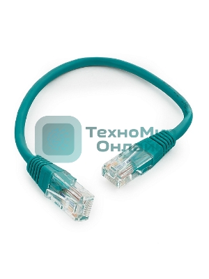 Патч-корд UTP Cablexpert cat.5e 0.25м, литой, многожильный, зеленый