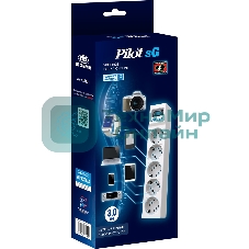 Сетевой фильтр ZIS PILOT Surge protector Pilot SG5 5 outlets (GP), 10A/2.2kVt, automatic circuit-breaker, 3 m
