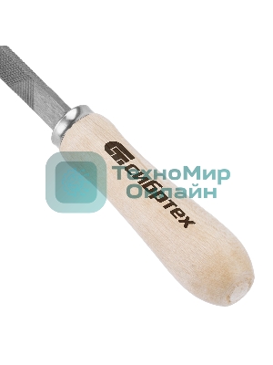 Напильник Сибртех, 200 мм, трехгранный, деревянная ручка