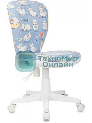 Кресло детское Бюрократ KD-W10 голубой овечки крестов. пластик пластик белый