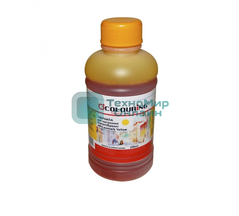 Чернила Colouring для принтеров Canon/Epson/HP/Lexmark Yellow 250 мл водн U