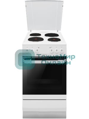 Плита электрическая Hansa FCEW54120 белый, конфорок 4 шт, духовка 62 л, 50 см x 85 см x 60 см