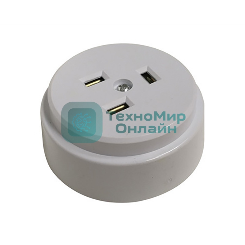 Розетка РШ для электрической плиты Rexant 32 А, 250 В, 2Р+РЕ (ОУ) белая