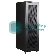 Шкаф коммутационный Lanmaster (TWT-CBB-42U-6X10-P1) 42U 600x1000 мм пер. дв. перфор. задн. дв. перфор. 2-хст. 2 бок. пан. 800 кг черный IP20