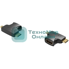 Адаптер-переходник Vention HDMI 19F/Mini HDMI+Micro HDMI