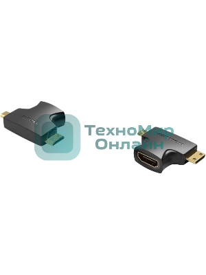 Адаптер-переходник Vention HDMI 19F/Mini HDMI+Micro HDMI