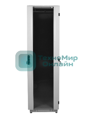 Шкаф телекоммуникационный напольный 42U (600x600) дверь стекло, черный (ШТК-М-42.6.6-1ААА-9005) (3 коробки)