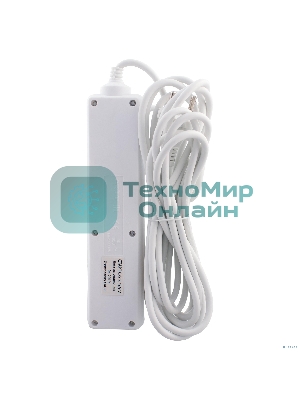 Удлинитель 4 розетки СТАРТ (4670012297765) С/У S 4x5 -V. Заземления нет. Кнопка включения. Длина провода 5,0 м