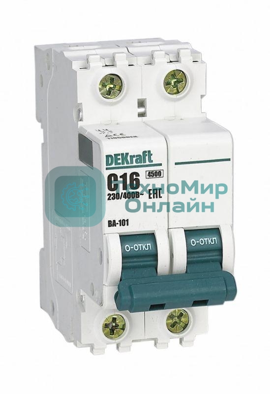 Выключатель автоматический модульный DEKraft 2п C 16А 4.5кА ВА-101 11066DEK