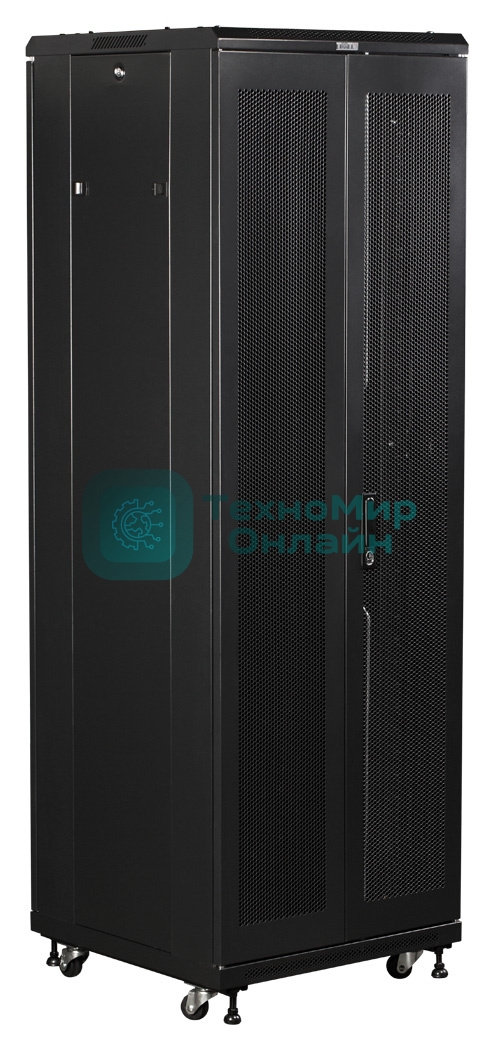 Шкаф коммутационный Lanmaster (TWT-CBB-42U-6X10-P1) 42U 600x1000 мм пер. дв. перфор. задн. дв. перфор. 2-хст. 2 бок. пан. 800 кг черный IP20