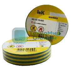 Изолента IEK UIZ-13-10-K52 0,13х15 мм желто-зеленая 20 метров