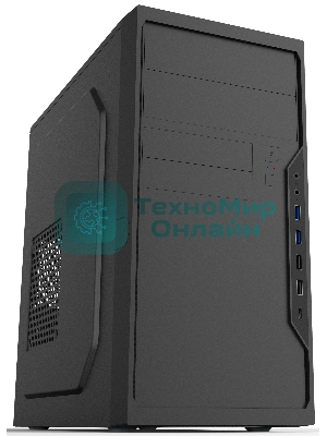 Компьютерный корпус Foxline FL-733R-FZ450R-U32C-PH mATX case, black, w/PSU 450W 12cm, w/2xUSB 2.0, w/2xUSB 3.0, w/1xType-C (USB 2.0), w/2xcombo audio, w/pwr cord, w/o FAN
