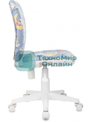 Кресло детское Бюрократ KD-W10 голубой овечки крестов. пластик пластик белый