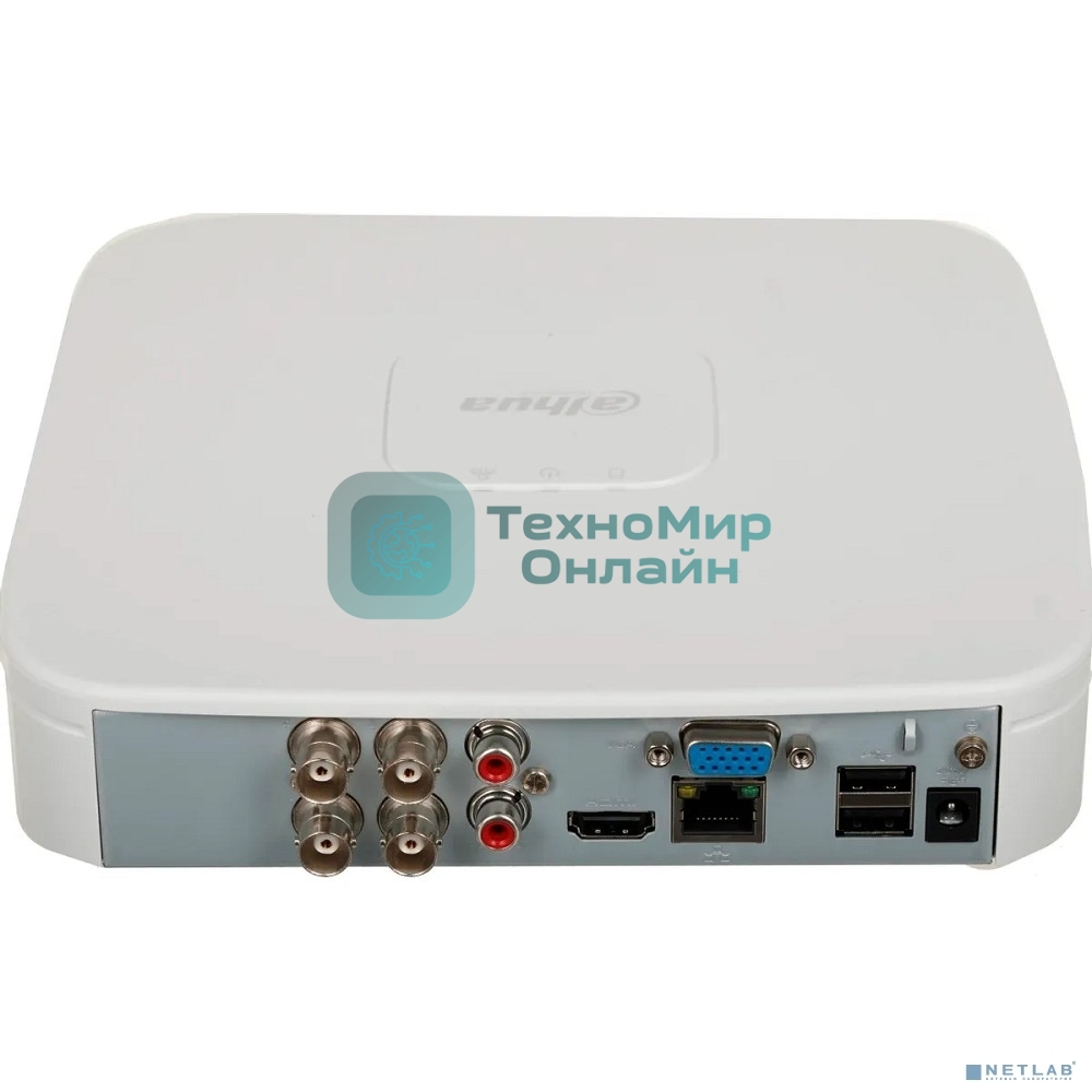 Dahua DH-XVR4104C-I/T 4-канальный HDCVI-видеорегистратор до 5 каналов до 4Мп; накопители: 1 SATA III до 16Тбайт; видеоаналитика:, 1 HDMI, 1 VGA; сеть: 1 RJ45 100 Мбит/с; аудиовх/вых: 1/1,