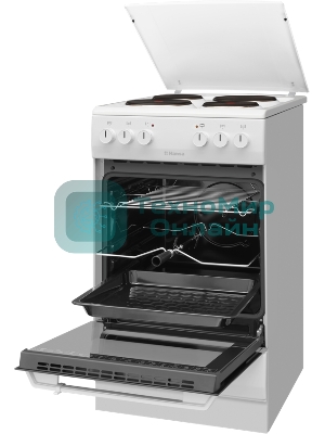 Плита электрическая Hansa FCEW54120 белый, конфорок 4 шт, духовка 62 л, 50 см x 85 см x 60 см