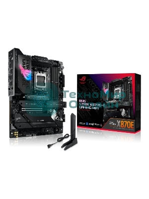 Материнская плата ASUS ROG STRIX X870E-E GAMING WIFI, AM5, AMD X870E, 4xDDR5, 4xSATA, 5xM.2, 1xPCI-E 5.0 x16, 1xPCI-E 4.0 x4, 1xHDMI, 1xUSB-C 3.2 Gen 2, 1xUSB-C 3.2 Gen 2x2, 2xUSB-C 4.0, 1x 5Gb LAN, 9xUSB-A 3.2 Gen 2, 2x3.5 мм, TOSLINK, 1xWi-Fi 7, ATX