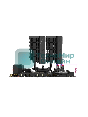 Кулер для процессора SAMA A60B (265W, 4-pin PWM, 156.5mm, 6x6mm, 2x120мм, 78CFM, 29dBA, 2200RPM, S: 1851/1700/1200/115X, AM5/AM4, черный)