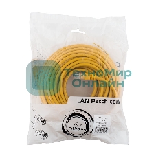 Патч-корд UTP Cablexpert PP12-15M/Y cat.5e, 15м, литой, многожильный, желтый