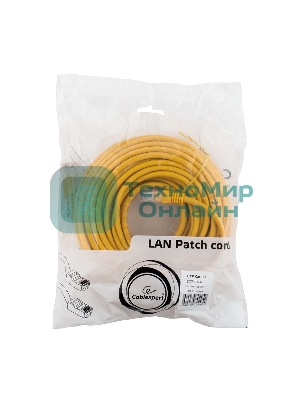 Патч-корд UTP Cablexpert PP12-15M/Y cat.5e, 15м, литой, многожильный, желтый