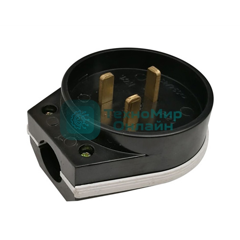 Вилка Rexant ВШ для электрической плиты 32 А, 250 В, 2Р+РЕ (ОУ) черная