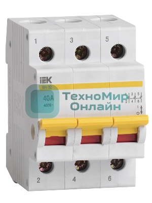 Выключатель нагрузки (мини-рубильник) IEK MNV10-3-040 ВН-32 3Р 40А