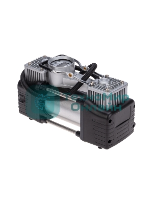 Компрессор поршневой автомобильный Rexant усиленный двухпоршневой с цифровым манометром и функцией автостоп (60л/мин, 10 АТМ)