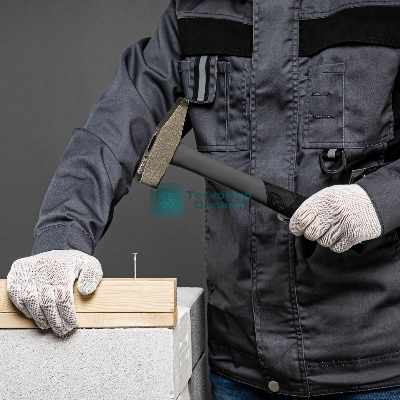 Перчатки трикотажные Сибртех, с ПВХ точкой, 7 класс