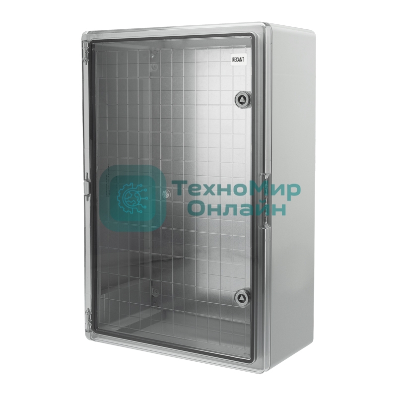 Корпус пластиковый ЩМПп Rexant с прозрачной дверцей и монтажной панелью 600х400х200мм, АБС, УХЛ1, IP65